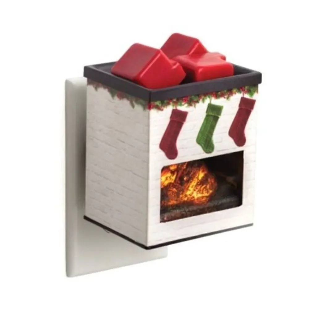 Holiday Fireplace Pluggable Fragrance Warmer New